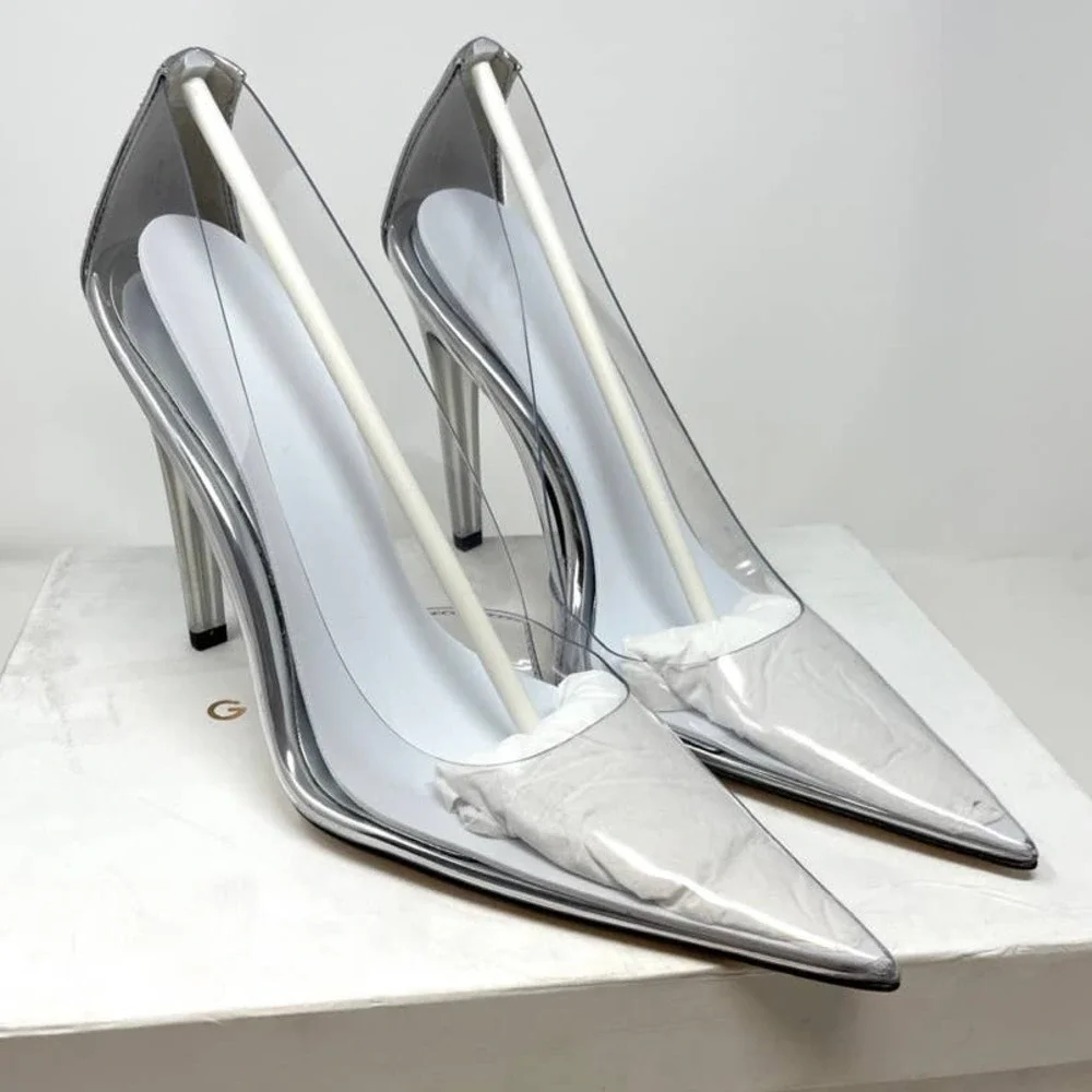 Good American Cinder-F*CKING-RELLA Pump In Glass Clear Size 10 New